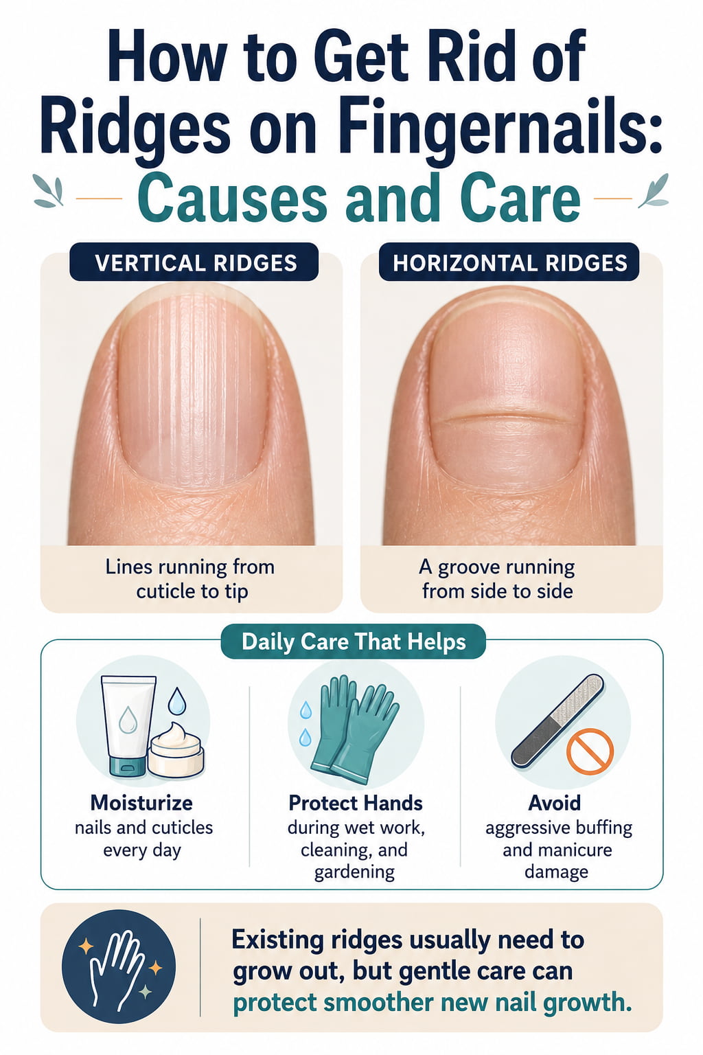 How to Get Rid of Ridges on Fingernails: Causes and Care 1 How to Get Rid of Ridges on Fingernails