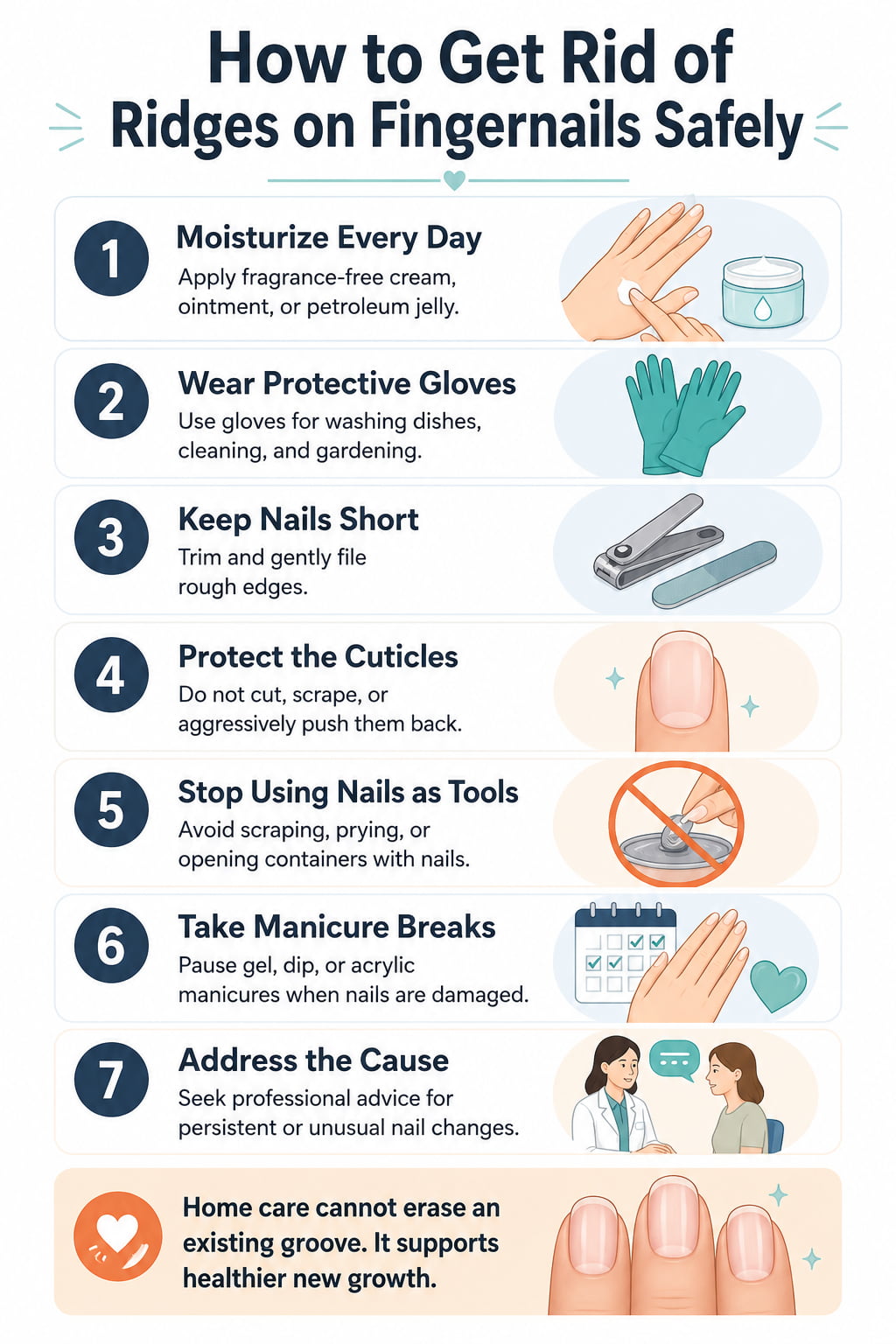 How to Get Rid of Ridges on Fingernails: Causes and Care 4 How to Get Rid of Ridges on Fingernails Safely