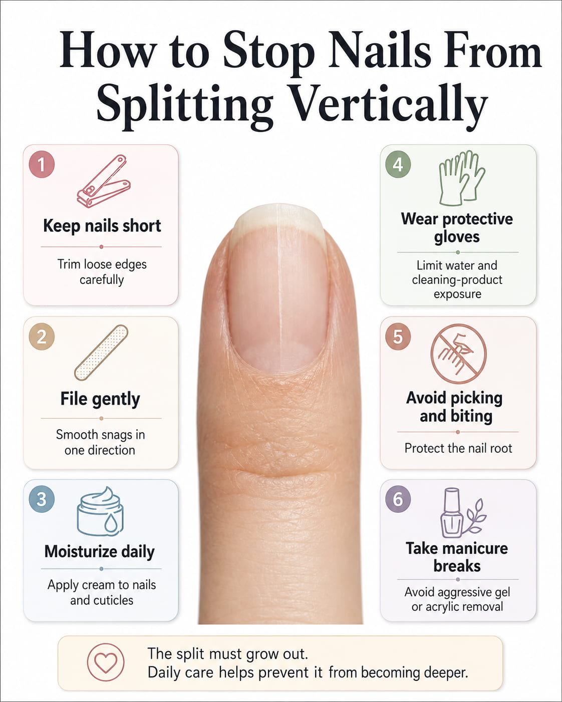 How to Stop Nails From Splitting Vertically